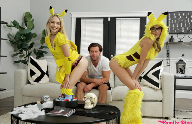 Чикуля с подругой пробует на вкус член кузена